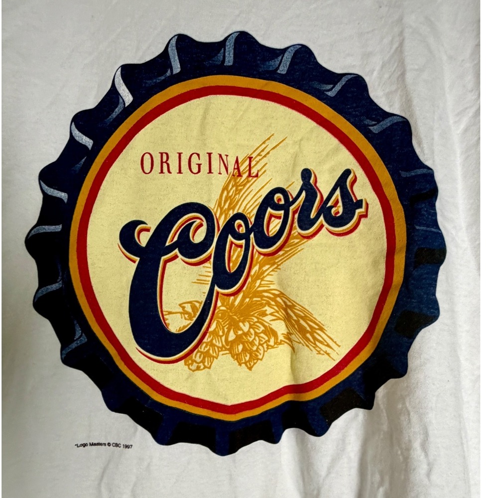 Vintage Delta Men's 1997 Original Coors Beer Short Sleeve T-shirt White XL - Picture 2 of 5